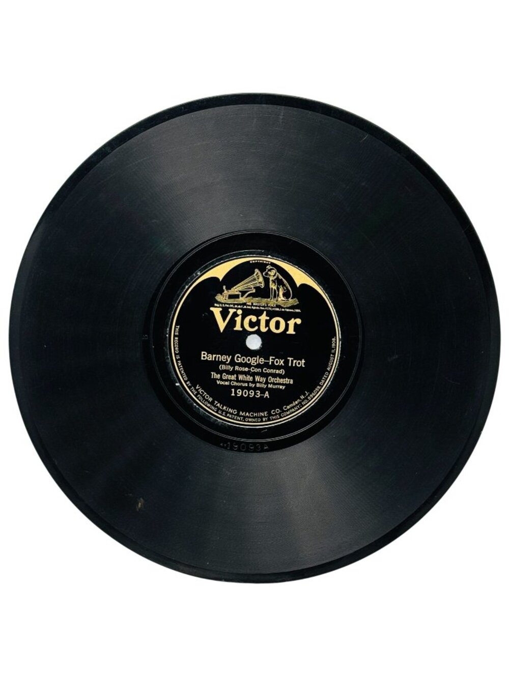 The Great White Way Orchestra Barney Google 10 in Shellac 78 RPM Victor 19093
